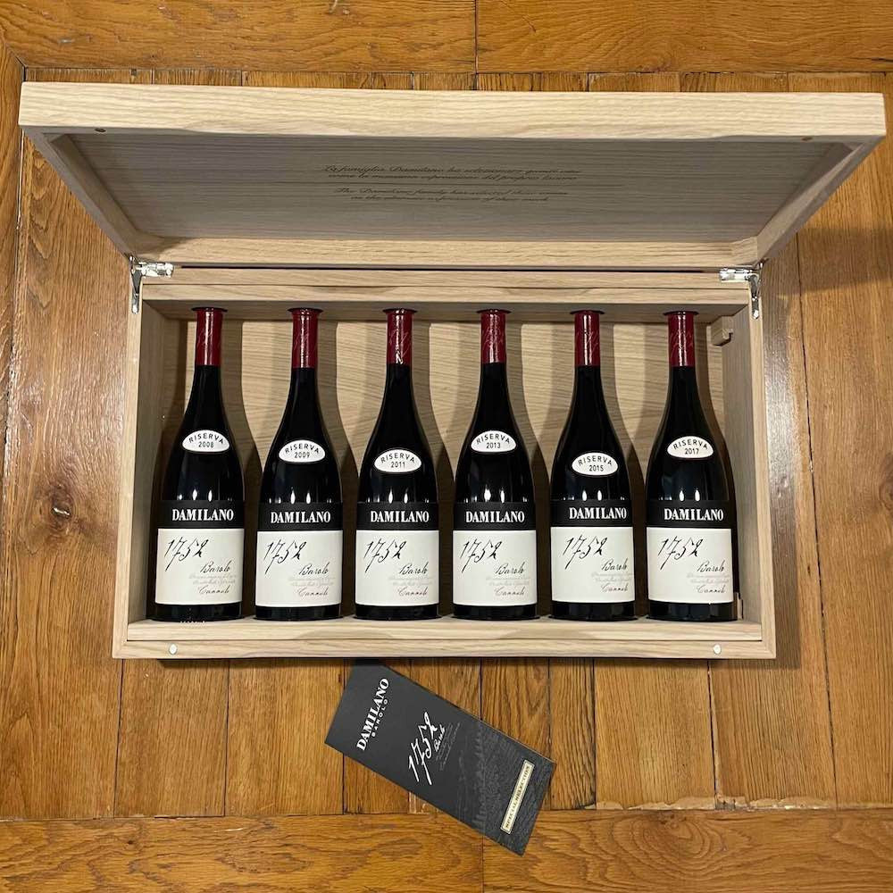 Barolo DOCG Riserva Cannubi "1752" 2008/2017 Verticale Damilano vista frontale