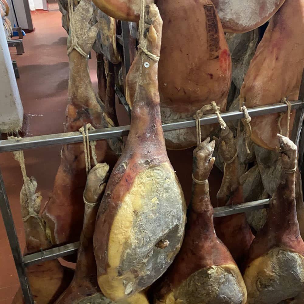 Prosciutto crudo stagionato Torrebrado in stagionatura