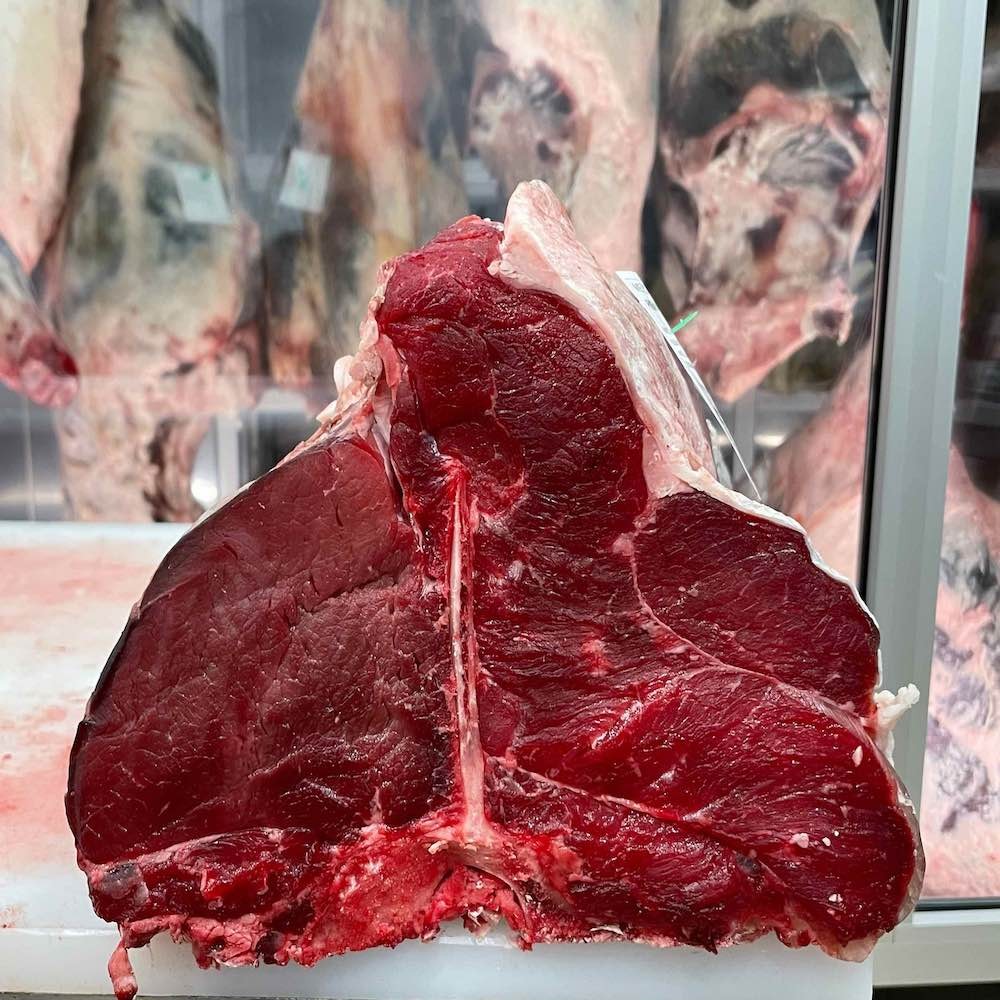 T-bone di Castrato di Fassona Piemontese vista frontale