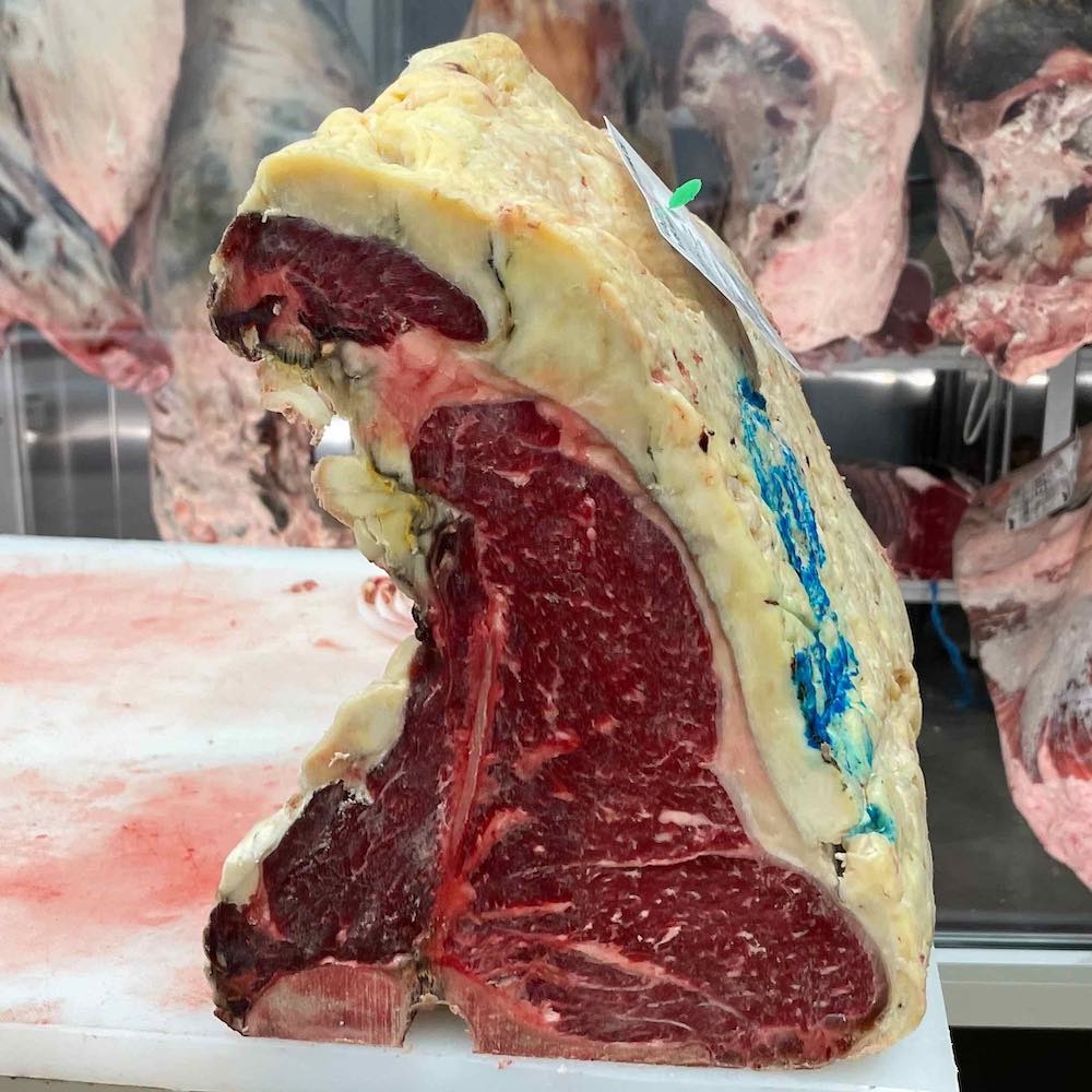 T-bone di Vacca Asturiana de los Valles vista laterale