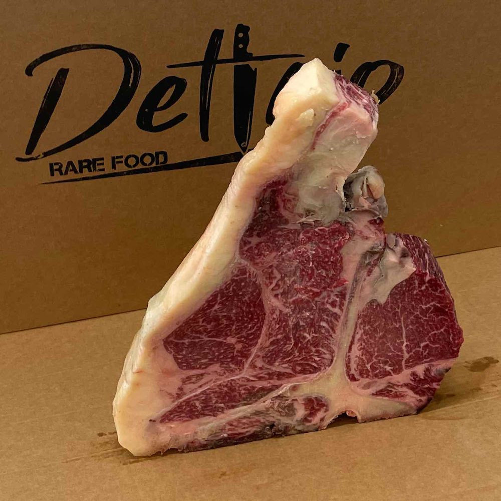 T-bone di Buey di Wagyu full blood vista inclinata